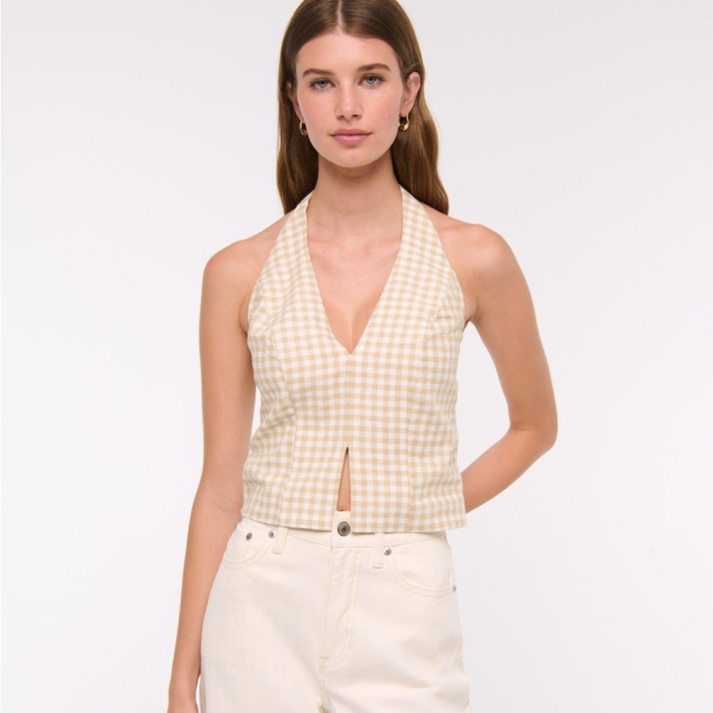 NWT Abercrombie Checkered Halter Top